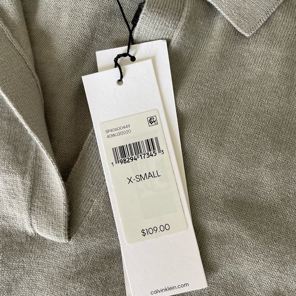 Calvin Klein Gray V-Neck Collar Sweater Soft Knit Classic - Picture 3 of 11